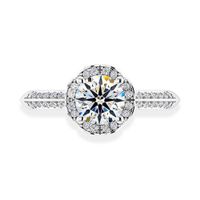Nhẫn Cầu Hôn Jemmia Diamond 18K VNF2021092260 Vàng Trắng Đính Kim Cương (Giá Chưa Bao Gồm Đá Chủ)