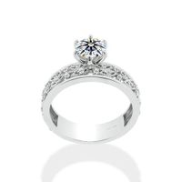 Nhẫn Jemmia Diamond Nữ 18K VNF2021092296 Vàng Trắng Đính Kim Cương (Giá Chưa Bao Gồm Đá Chủ)