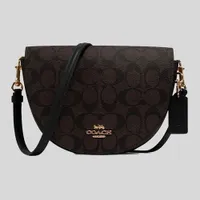 Túi Xách Coach Ellen Crossbody In Signature Canvas Brown Black C1430 Màu Đen Nâu