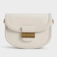 Túi Xách Nữ Charles & Keith CNK Embellished Saddle Bag Cream 80781496 Màu Trắng