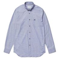 Áo Sơ Mi Lacoste Men's Printed Cotton Poplin Shirt CH6794-423 Màu Xanh Size 38
