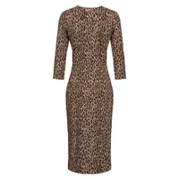 Đầm Body Pinko Animal Print Màu Nâu
