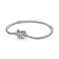 Vòng Đeo Tay Pandora Moments 590782C01 Chuỗi Rắn Khóa Bướm Màu Bạc Size 18