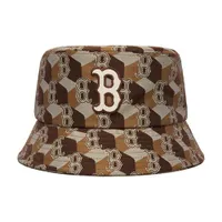 Mũ MLB Cube Monogram Bucket Hat Boston Red Sox 3AHTM212N-43BRD Màu Nâu Đậm