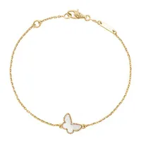 Vòng Đeo Tay Jewery Luxury Sweet Alhambra Butterfly Bracelet Bản 9mm Màu Vàng Gold