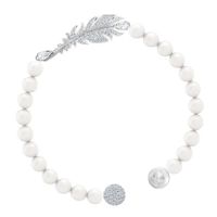 Vòng Đeo Tay Swarovski Nice Pearl Bracelet White, Rhodium Plated 5646744 Màu Trắng Size M