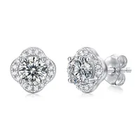 Khuyên Tai LiLi Jewelry Hình Cỏ Bốn Lá Sigrid Đính Kim Cương Moissanite Lili_378159 Màu Trắng