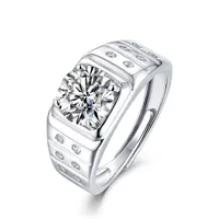 Nhẫn Nam LiLi Jewelry Đính Kim Cương Moissanite Moissanite Alger Lili_442514 Màu Bạc