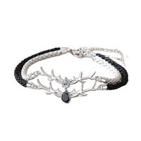 Vòng Đeo Tay Đôi LiLi Jewelry Dây Bện, Hình Gạc Nai Lili_158273 Màu Đen/Bạc