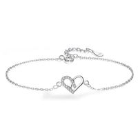Vòng Đeo Tay LiLi Jewelry Hình Trái Tim Heart To Heart Đính Đá CZ Lili_919238 Màu Bạc