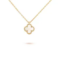 Dây Chuyền Jewery Luxury Alhambra Vintage 18k Gold M.O.P Rose Gold Màu Vàng Hồng Size 9mm