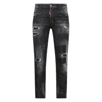 Quần Jeans Dsquared2 Black Ripped Leather Wash Skater S74lb1223 S30357 900 Màu Đen Size 50
