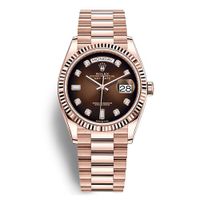 Đồng Hồ Rolex Day-Date 36 128235 Màu Nâu Vàng Hồng