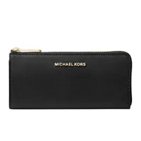 Ví Nữ Michael Kors MK Jet Set Travel Large Saffiano Wallet 35T6GTVE3L Màu Đen
