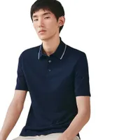 Áo Polo Nam Hermès Piqures Sellier Shirt Màu Xanh Navy Size S