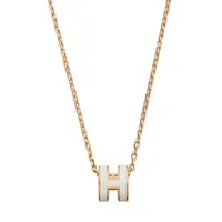 Dây Chuyền Nữ Hermès Mini Pop H Pendant Màu Vàng Mặt Trắng 