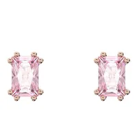 Khuyên Tai Nữ Swarovski Stilla Crystal Rectangle Stud Earrings, Pink/Rose Gold Màu Hồng