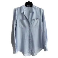 Áo Sơ Mi Nữ Calvin Klein CK Màu Xanh Kẻ Size S
