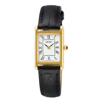 Đồng Hồ Nữ Seiko Quartz White Dial Black Leather Ladies Watch SWR054 Màu Đen Vàng