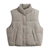 Áo Ghi Lê WHOAU Steve Cropped Corduroy Vest WHVWD4T07F Màu Kem Ghi