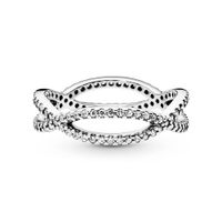 Nhẫn Pandora Crossing Paths Clear Cubic Zirconia Ring 190930CZ Màu Bạc Size 56