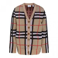 Áo Cardigan Burberry Archive Beige and Multicolour Vintage Check  Màu Nâu Size XS