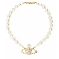 Dây Chuyền Nữ Vivienne Westwood Bas Relief Pearl-Chain Choker Màu Vàng