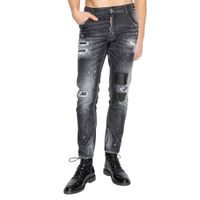 Quần Jean Nam Dsquared2 Black Ripped Leather Wash Skater S74LB1223 Màu Đen Size 52
