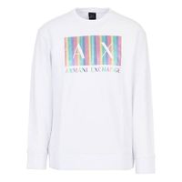 Áo Nỉ Sweater Nam Armani Exchange Pride Capsule Hooded Logo Print Sweatshirt 3RZMHRZJBAZ GE03 Màu Trắng Size S