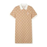 Váy Polo Nữ MLB Monogram Jacquard Pique One Piece Boston Red Sox 3FOPM0443-43CAL Màu Be Size XS