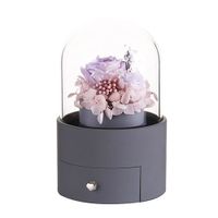 Hộp Quà Tặng Đựng Trang Sức Xoay Tự Động Đèn Led Hoa Hồng Sáp LiLi Jewelry LILI_865346 Màu Xám