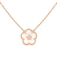 Dây Chuyền Nữ Van Cleef & Arpels Lucky Spring Pendant, Plum Blossom 18K Rose Gold VCARP9 Màu Vàng Hồng