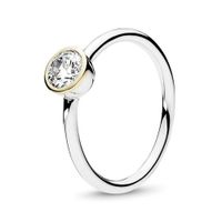 Nhẫn Nữ Pandora Silver Ring With 14k And Clear Cubic Zirconia 191043CZ Màu Bạc Size 60