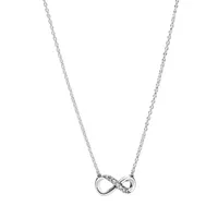 Dây Chuyền Pandora Sparkling Infinity Collier Necklace Màu Bạc QP