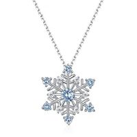 Dây Chuyền Nữ Lili Jewelry Hình Bông Tuyết Đính Đá Spinel Xanh LILI_776442 Màu Bạc/Xanh