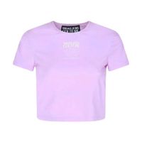 Áo Croptop Nữ Versace Jeans Couture Purple With Logo Printed Tshirt 76HAH602J0128320 Màu Tím Size L