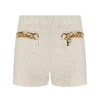 Quần Short Nữ Elisabetta Franchi With Chain SH00342E2 193 Màu Kem Size 38
