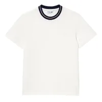 Áo Thun Nam Lacoste Color Blocking Ribbed Neckline TH6345 53N 70V TShirt Màu Trắng Size 4