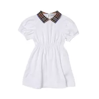 Váy Burberry White With Check Polo – 8073165 Màu Trắng Size 14Y