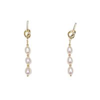 Khuyên Tai Nữ Kya Jewel Knot Pearl PE46 Màu Vàng Trắng