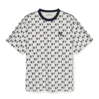 Áo Thun MLB Classic Monogram Sporty Panel Pattern T-Shirts New York Yankees 3ATSM0553-50CRS Màu Kem Size M