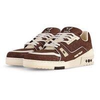 Giày Thể Thao Nam Louis Vuitton LV Trainer 1ACR5T Màu Nâu Size 41