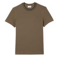 Áo Thun Nam Lacoste Lined Rib Neck Pique Tshirt TH1004 316 Màu Nâu Size 4