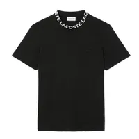 Áo Phông Nam Lacoste Jacquard Neck Pique TH2521 031 T-Shirt Màu Đen Size 4