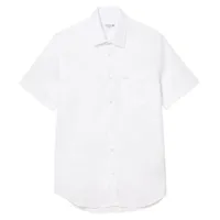 Áo Sơ Mi Cộc Tay Nam Lacoste Regular Fit Solid Cotton Shirt CH8528 51 001 Màu Trắng Size 40