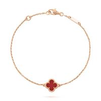 Vòng Đeo Tay Nữ Van Cleef & Arpels Sweet Alhambra Bracelet 18K Rose Gold Carnelian VCARN59K00 Màu Vàng Hồng