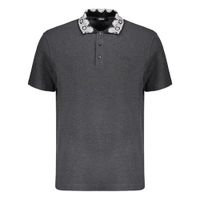 Áo Polo Nam Versace Logo Embroidered Cotton Polo Shirt Màu Xám Size M