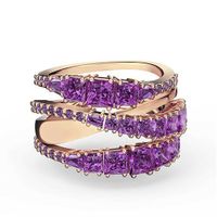 Nhẫn Nữ Swarovski Twist Wrap Ring, Purple, Rose-gold Tone Plated 5572714 Màu Vàng Hồng Phối Tím Size 50