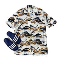 Áo Sơ Mi Cộc Tay Nam Zara Short Sleeved Vintage Shirt Phối Màu Size S