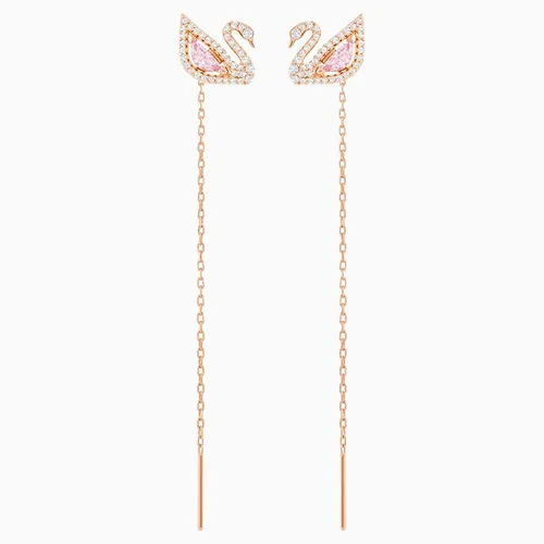 Khuyên Tai Swarovski Dazzling Swan Pierced Earrings, Multi-Colored, Rose-Gold Tone Plated 5469990